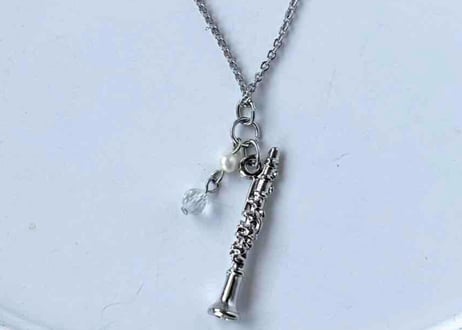モチーフ×天然石ネックレス28 クラリネットsilver