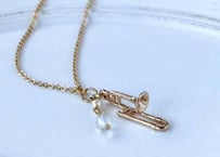モチーフ×天然石ネックレス07 トロンボーンgold