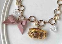 リボンバッグチャーム039 スネアドラムgold pink