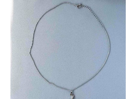モチーフ×天然石ネックレス27 サックスsilver