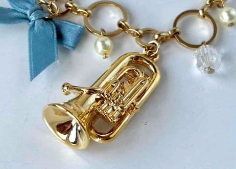 リボンバッグチャーム044 ユーフォニアム gold blue