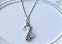モチーフ×天然石ネックレス27 サックスsilver