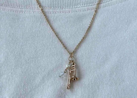 モチーフ×天然石ネックレス07 トロンボーンgold