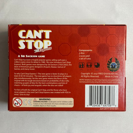 キャントストップ・エクスプレス (Can’t Stop Express) / Eagle-Gryphon Games 海外版(日本語訳無)