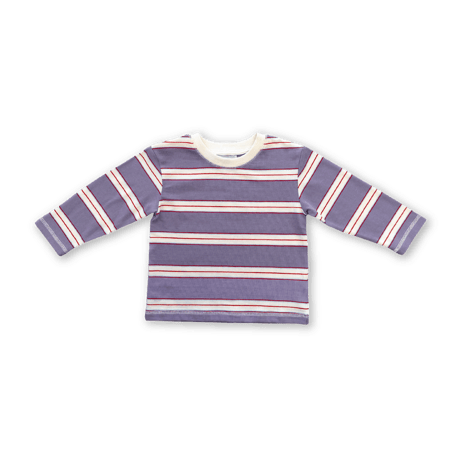 Cotton Sports Stripe LS Tee - Mauve