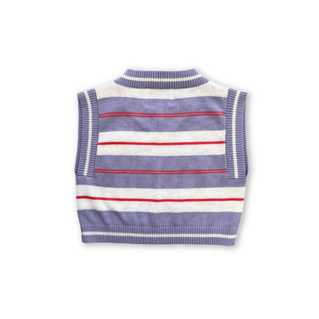 Organic Knitted Club Stripe Top - Mauve