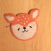 【PDFダウンロード編み図】バンビのお顔ポーチ