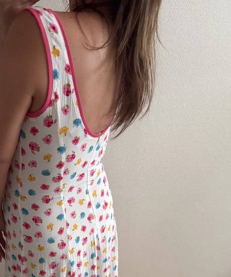 Italy flower viscose maxi one-piece