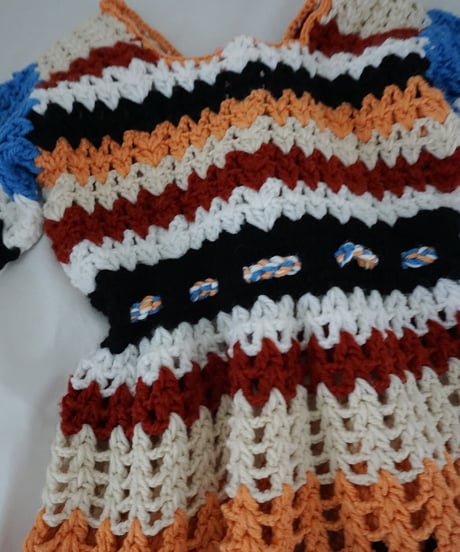 Kids Vintage Crochet Knit Dress