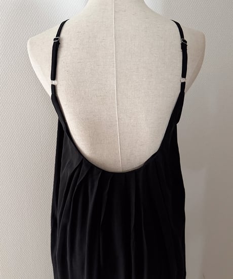 Pleated Camisole One-piece / Black
