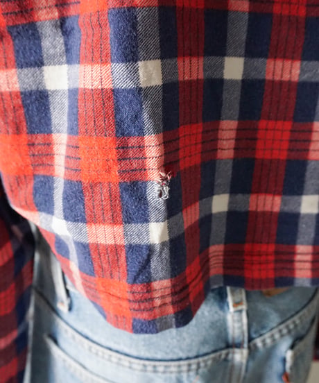 VINTAGE CROPPED CHECK FLANNEL SHIRT