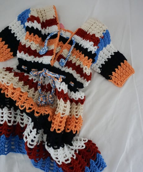 Kids Vintage Crochet Knit Dress
