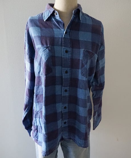 VINTAGE FADED CHECK FLANNEL SHIRT