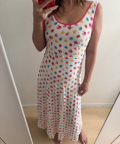 Italy flower viscose maxi one-piece