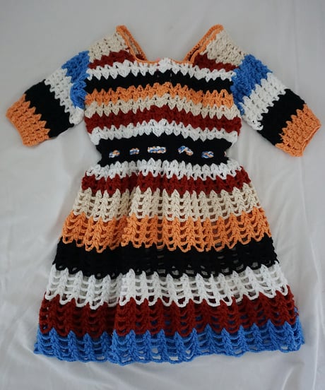 Kids Vintage Crochet Knit Dress