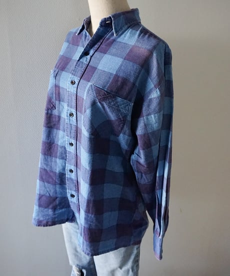 VINTAGE FADED CHECK FLANNEL SHIRT
