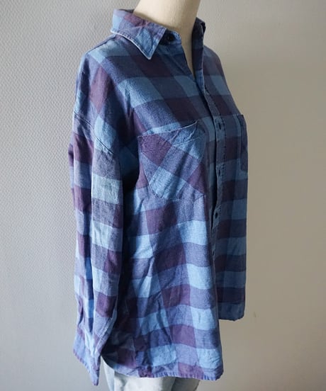 VINTAGE FADED CHECK FLANNEL SHIRT