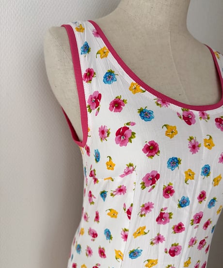 Italy flower viscose maxi one-piece