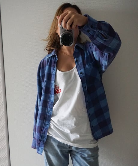 VINTAGE FADED CHECK FLANNEL SHIRT