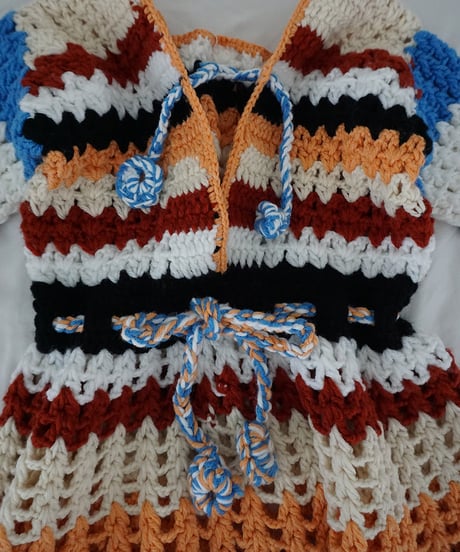 Kids Vintage Crochet Knit Dress
