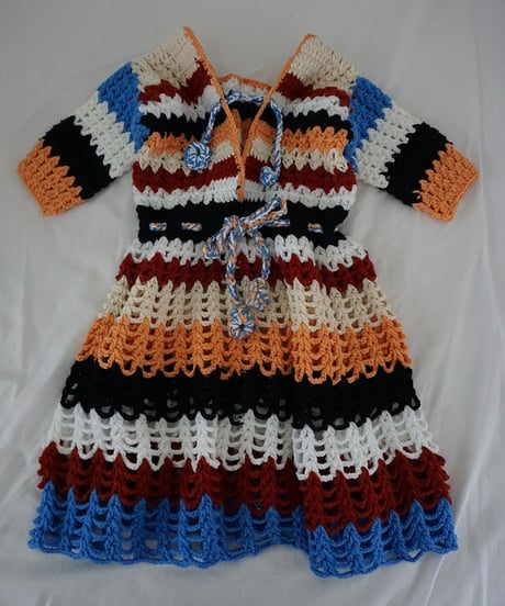 Kids Vintage Crochet Knit Dress