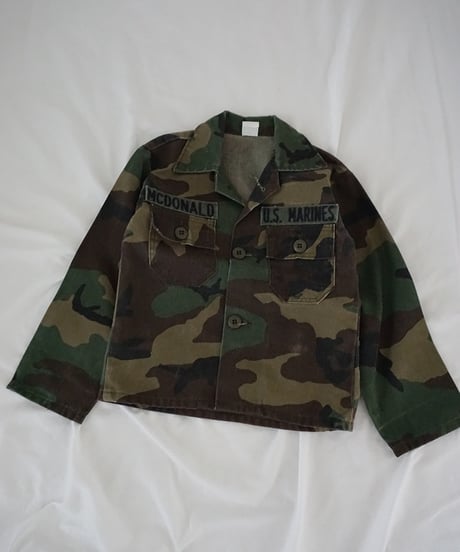 Kids Vintage USMC Camo Military Shirt Jacket