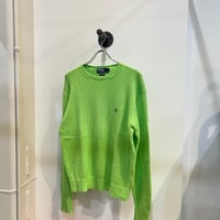 90’s~Polo by Ralph Lauren Cotton knit sweater #neon green