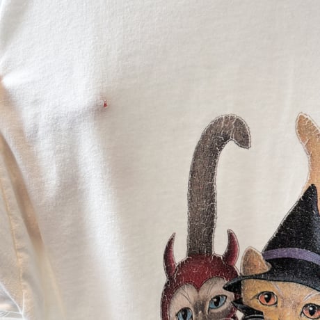 90s-00s Bob Harrison "Trick or Treat" Cats Graphic T-Shirt