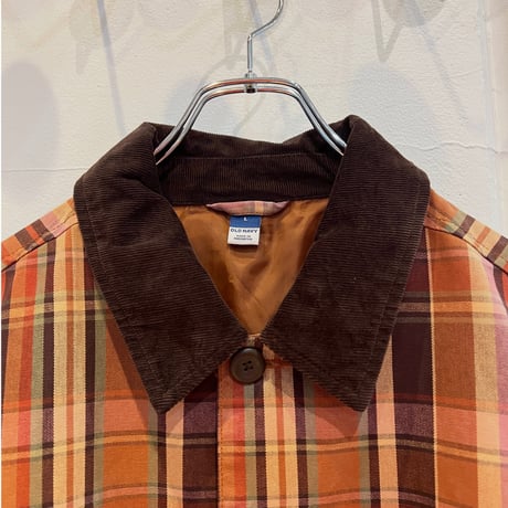 Old Navy Loose Canvas Plaid Work Jacket