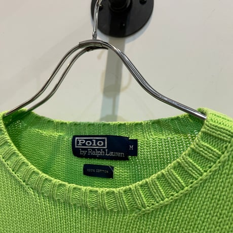 90’s~Polo by Ralph Lauren Cotton knit sweater #neon green