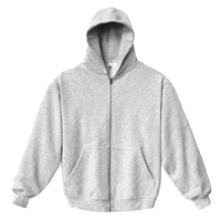 Los Angeles Apparel 14oz Heavy Fleece Full Zip Hoodie - Ash