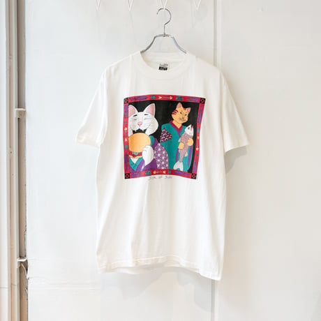 90's Fabric Art Print "Rebecca Lee Baldwin" Cat Art Graphic T-shirt