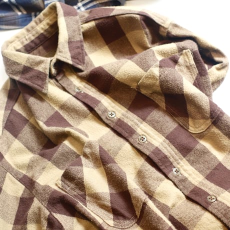 90~00’s St John’s Bay L/S Heavy flannel shirts #Brown