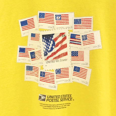 00’s USPS Design stamp logo T-shirts #Yellow