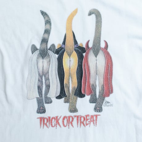 90s-00s Bob Harrison "Trick or Treat" Cats Graphic T-Shirt