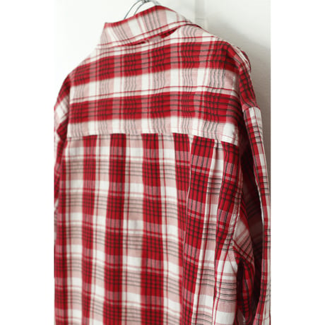 no boundaries S/S plaid open collar shirts