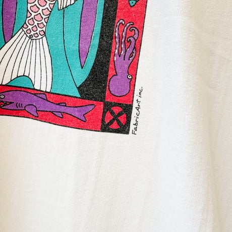 90's Fabric Art Print "Rebecca Lee Baldwin" Cat Art Graphic T-shirt