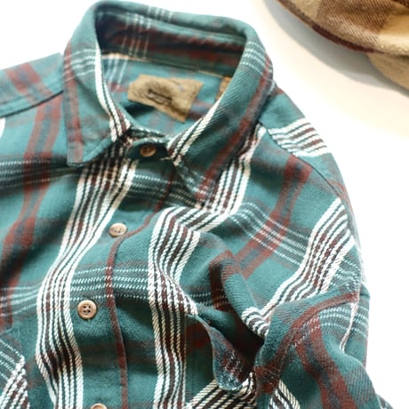 90~00’s St John’s Bay L/S Heavy flannel shirts #Green