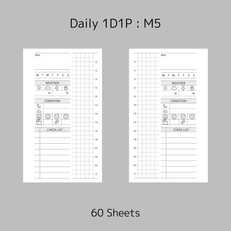 M5：1日1ページ(60P):デイリー | with my Planner
