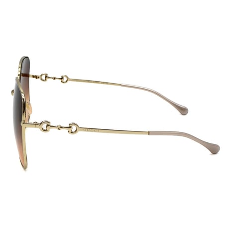 日本正規品 GUCCI SUNGLASSES GG0879S 004 BROWN GOLD グッチ サングラス ノーズパッド 眼鏡 UVカット メンズ レディース ブラウン ゴールド