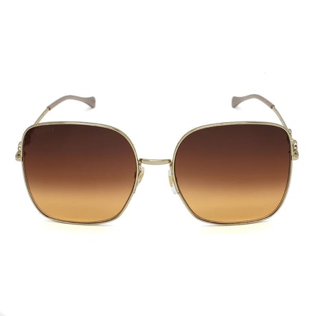 日本正規品 GUCCI SUNGLASSES GG0879S 004 BROWN GOLD グッチ サングラス ノーズパッド 眼鏡 UVカット メンズ レディース ブラウン ゴールド