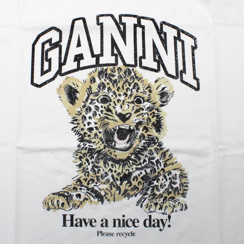 ガニー GANNI T4124 943 LEOPARD XXS XS S M L XL Tシャ