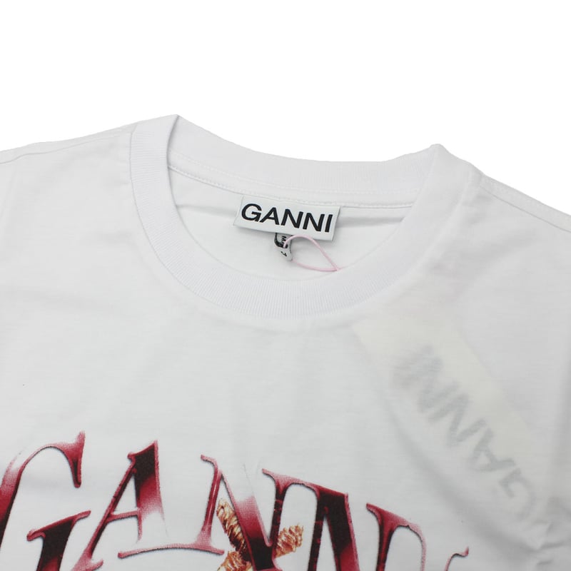 ガニー GANNI T4004 151 BRIGHT WHITE XS S M L XL Tシ