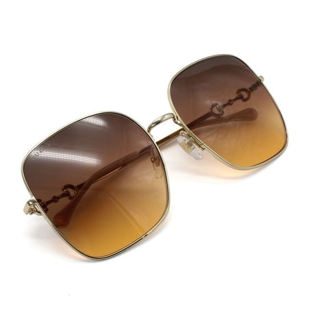日本正規品 GUCCI SUNGLASSES GG0879S 004 BROWN GOLD グッチ サングラス ノーズパッド 眼鏡 UVカット メンズ レディース ブラウン ゴールド