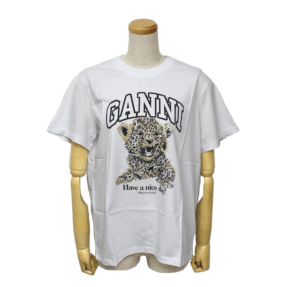【りったん】新品 ガニー GANNI Tシャツ S T4124-943 ガニー GANNI T4124 943 LEOPARD XXS XS S M L XL Tシャ