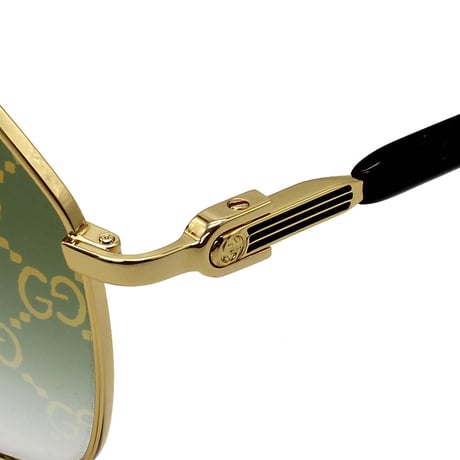 日本正規品 GUCCI SUNGLASSES GG1220S 004 GREEN GOLD グッチ サングラス ノーズパッド 眼鏡 UVカット メンズ レディース グリーン ゴールド