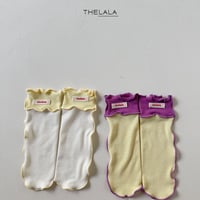 【予約注文9/1　12：00まで】早期ご予約5%off thelala Wave Knee Socks