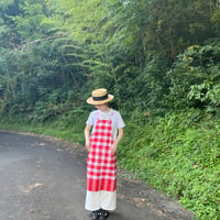 赤ギンガムチェックエプロン