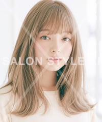 【1オーナー限定】 　ミルクベージュ顔回りレイヤーAIサロンスタイル画像　HBE16