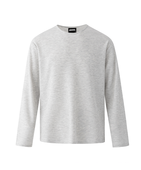 ワッフルクルーネックロンT / 2color